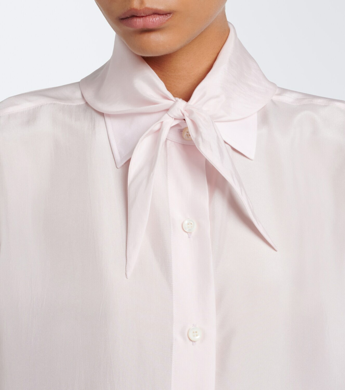 Prada Tie-neck silk poplin shirt