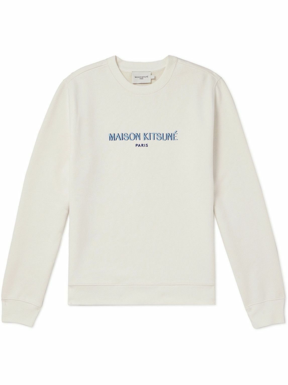 Maison Kitsuné - Paris Logo-Embroidered Cotton-Blend Jersey Sweatshirt ...