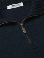 Inis Meáin - Donegal Merino Wool and Cashmere-Blend Half-Zip Sweater - Blue