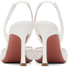 Amina Muaddi White Camelia Lace Sling 90 Heels