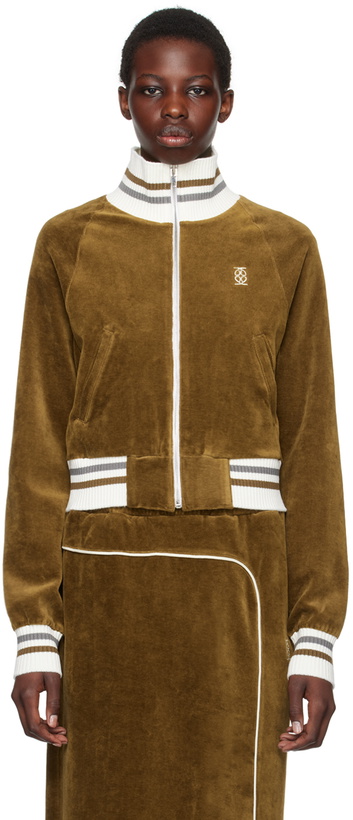 Photo: Kijun Brown Embroidered-Logo Track Jacket