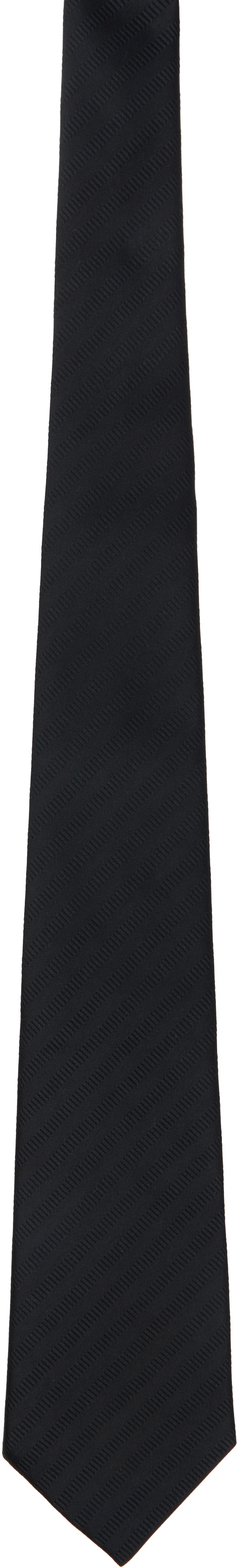 Comme des Garçons Homme Deux Black Stripe Silk Tie