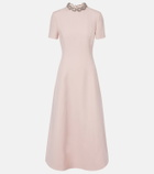 Valentino Crepe Couture embellished midi dress