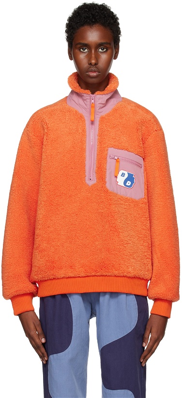 Photo: Brain Dead Orange Paneled Zip Sweater