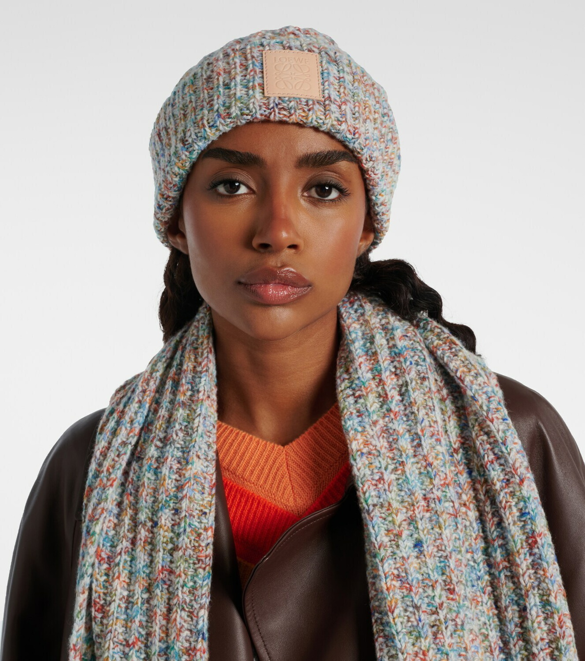 Loewe Logo wool and cashmere-blend beanie