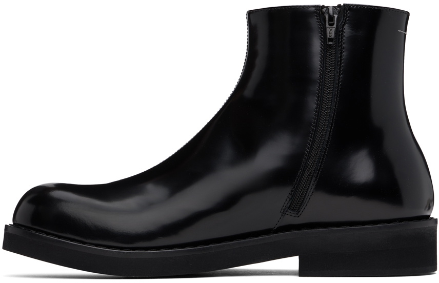 MM6 Maison Margiela Black Polished Leather Boots