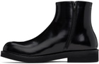 MM6 Maison Margiela Black Polished Leather Boots