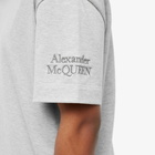 Alexander McQueen Men's Sleeve Logo T-Shirt in Pale Grey Marl