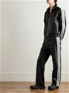 Marni - Straight-Leg Striped Nappa Leather Trousers - Black
