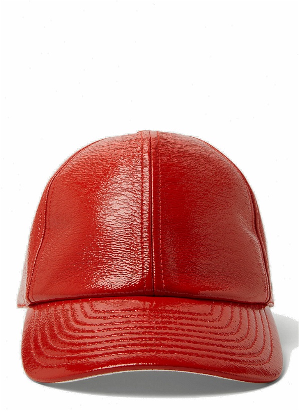 Photo: Logo Patch Vinyl Baseball Cap in Red