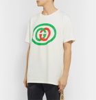 Gucci - Oversized Logo-Print Cotton-Jersey T-Shirt - Neutrals
