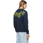 Palm Angels Navy Big Neck Logo Sweater