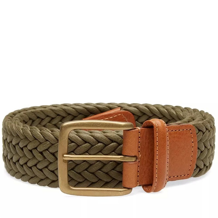 Photo: Anderson's Waxed Canvas Woven Belt Green