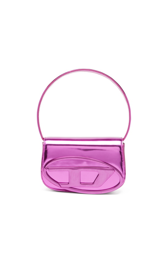 Photo: Diesel 1DR-Iconic shoulder bag in mirrored leather - Shoulder Bags Womens in Pink