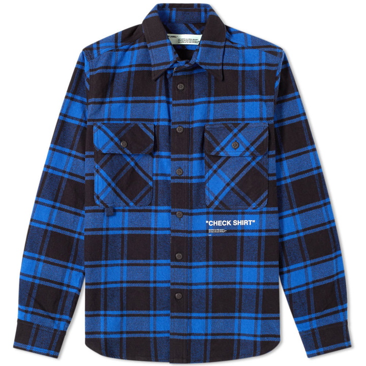 Photo: Off-White Quote Flannel Shirt Blue