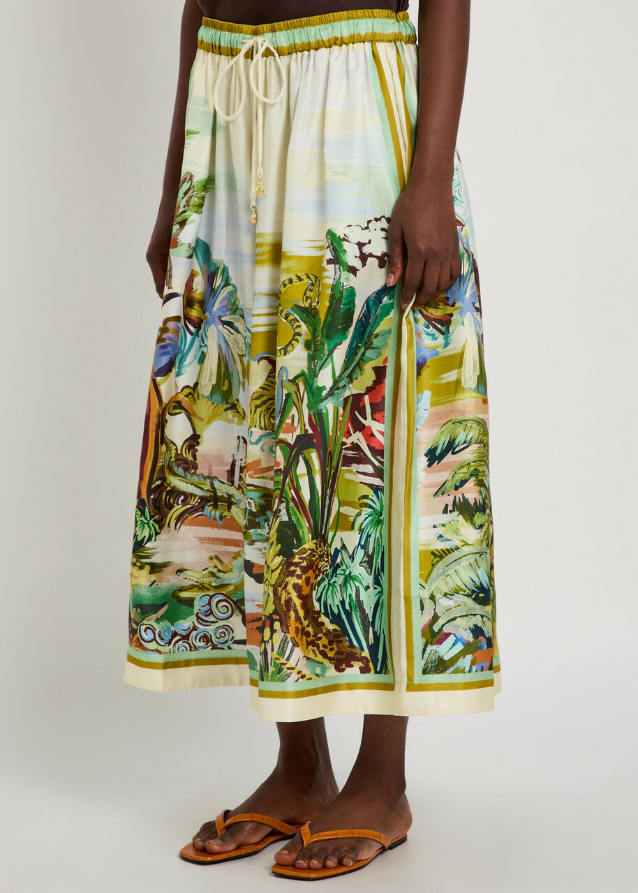 Alemais Jungle Boogie Printed Silk Culotte Trousers Multicoloured