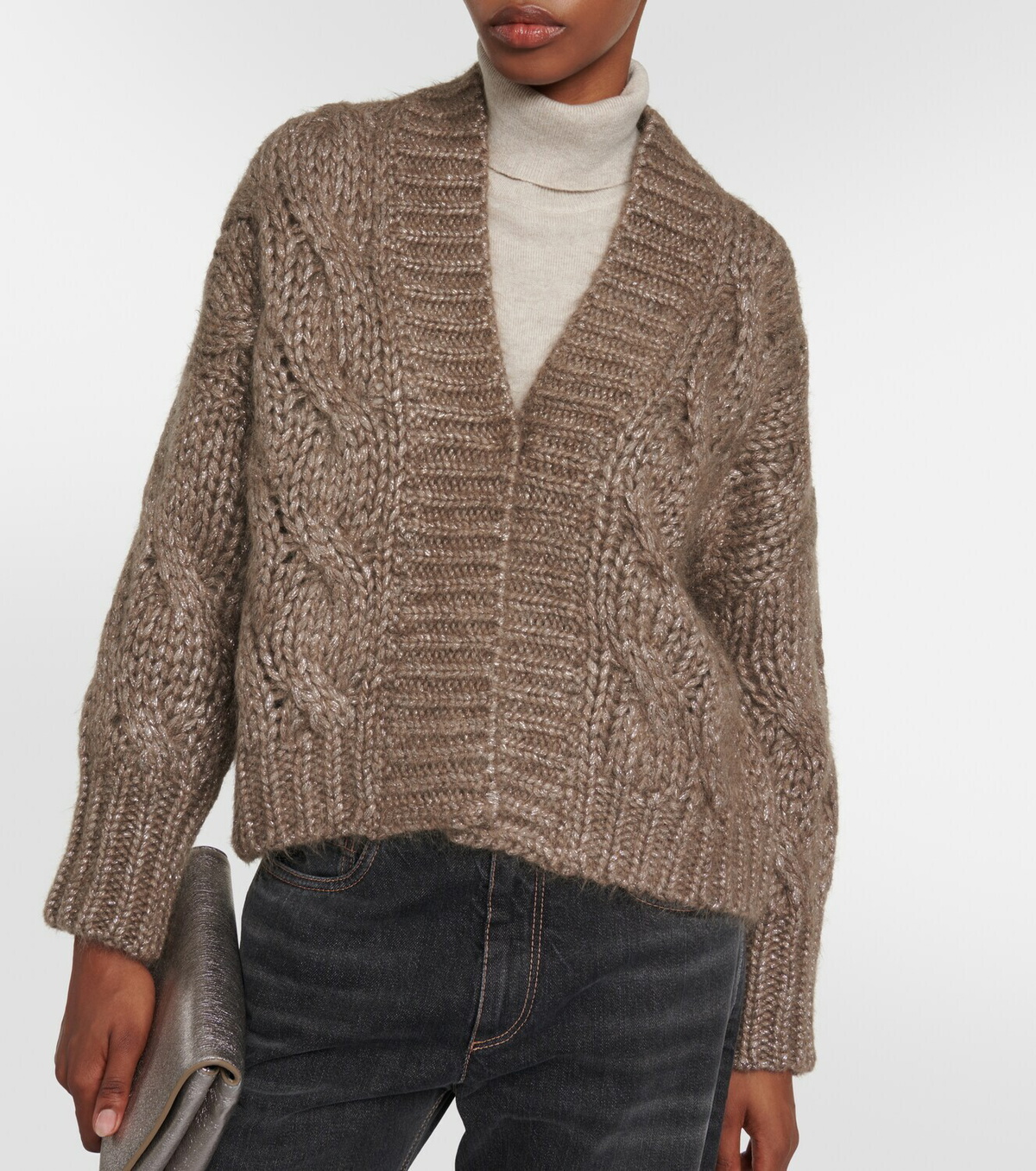 Brunello Cucinelli Cable-knit mohair-blend cardigan