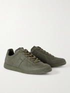 Maison Margiela - Replica Distressed Coated-Canvas Sneakers - Green