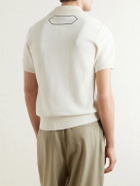 Jacquemus - Logo-Embroidered Knitted Cotton and Silk-Blend Polo Shirt - Neutrals