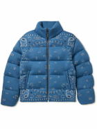 Alanui - Quilted Bandana-Jacquard Wool Down Jacket - Blue