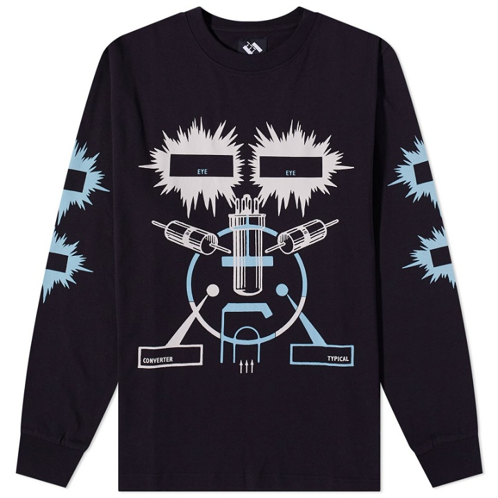 Photo: The Trilogy Tapes Men's Eye Check Long Sleeve T-Shirt in Black