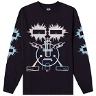The Trilogy Tapes Men's Eye Check Long Sleeve T-Shirt in Black