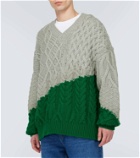 Loewe Colorblocked cable-knit wool sweater