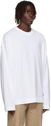 Dries Van Noten White Medium Weight Jersey Long Sleeve T-Shirt