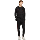 Hugo Black and Red Stripe Logo Sweatpants