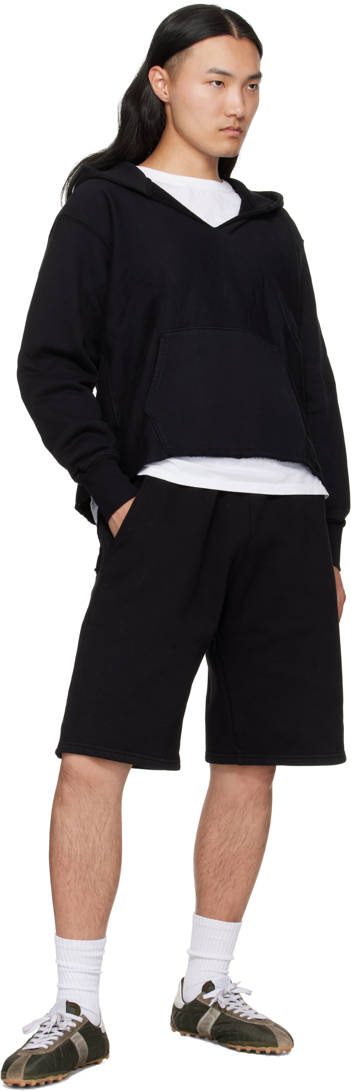 Les Tien Black Heavyweight Utility Shorts