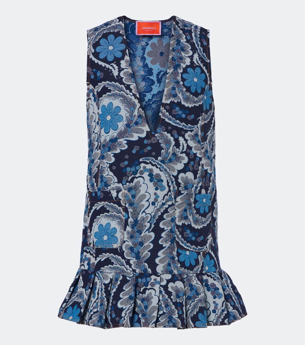 La DoubleJ Root Beer floral jacquard minidress