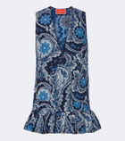 La DoubleJ Root Beer floral jacquard minidress