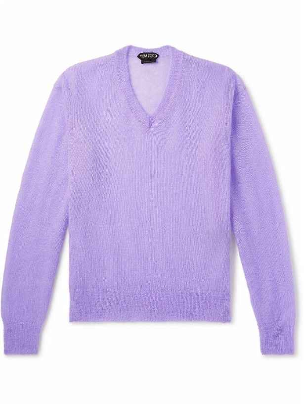 Photo: TOM FORD - Mohair-Blend Sweater - Purple