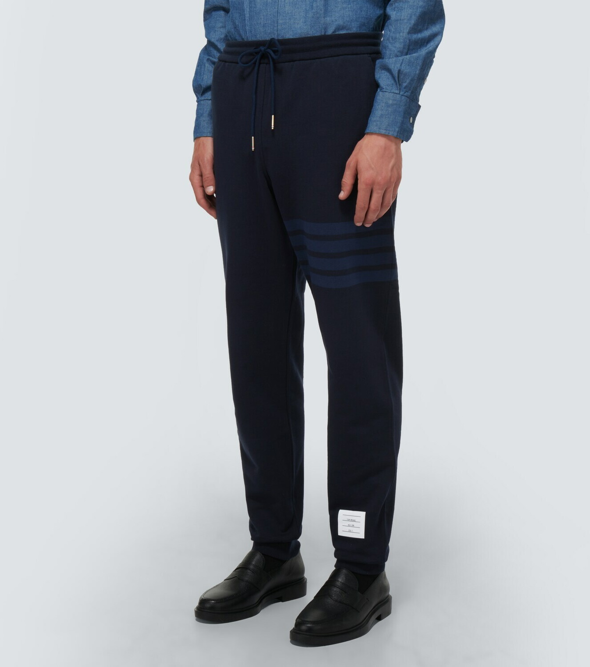 パンツ THOM BROWNE 4BAR COTTON SWEATPANTS Thom Browne 4-bar Classic Cotton Sweatpants | Blue | FARFETCH