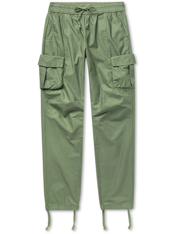 Photo: JOHN ELLIOTT - Slim-Fit Cotton Drawstring Cargo Trousers - Green - S