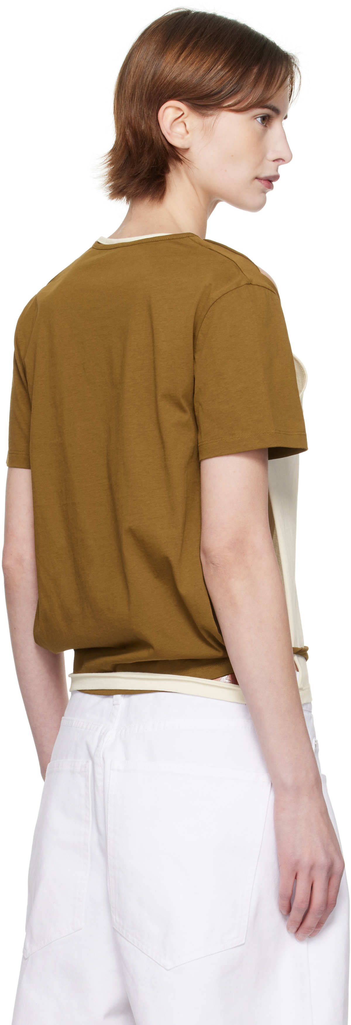 Eckhaus Latta Off-White & Brown Hugging T-shirt