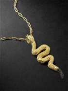 SHAY - Snake Gold, Diamond and Garnet Necklace