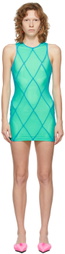 Marshall Columbia SSENSE Exclusive Blue & Green Diamond Seam Mini Dress