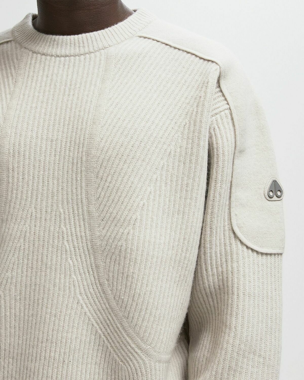 Moose Knuckles COLSON CREW NECK White Mens Pullovers/Sweatshirt