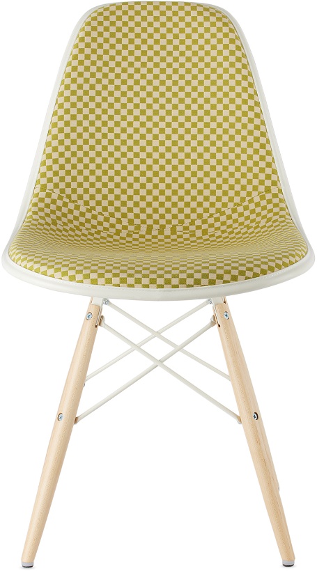 Photo: HERMAN MILLER Green Fully Upholstered Eames Molded Plastic Side Chair