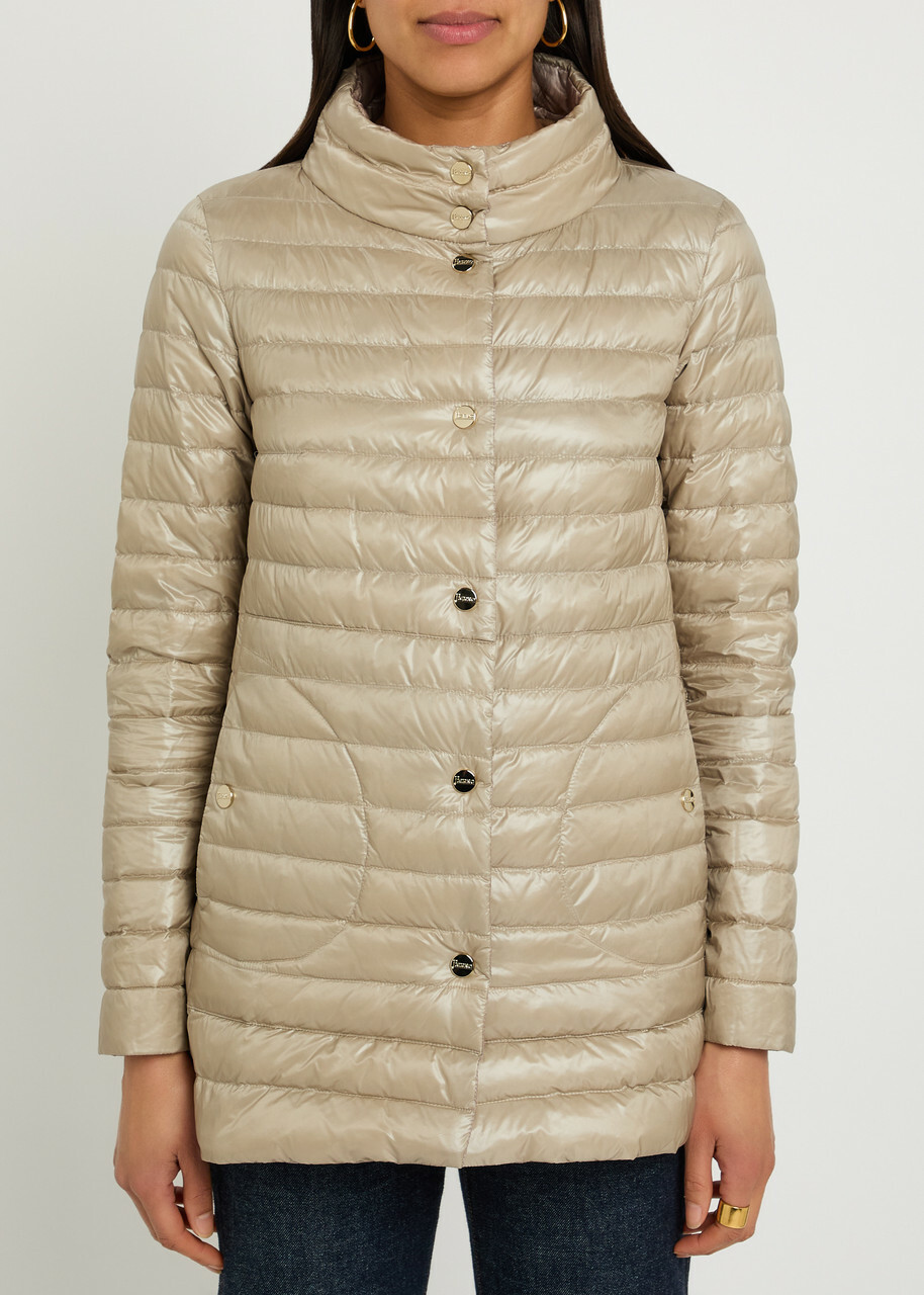 Herno Reversible Padded Shell Jacket Pink And White