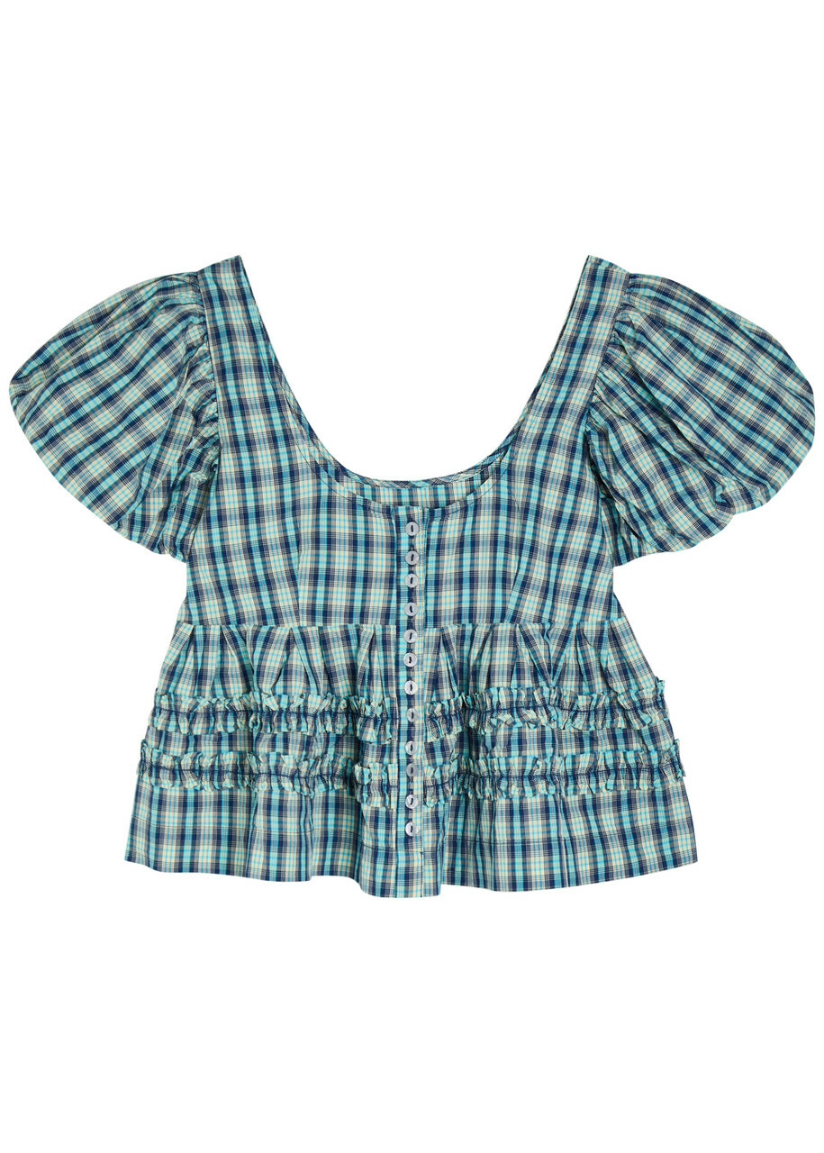 Damson Madder Summer Joy Cotton Blouse Blue