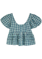 Damson Madder Summer Joy Cotton Blouse Blue