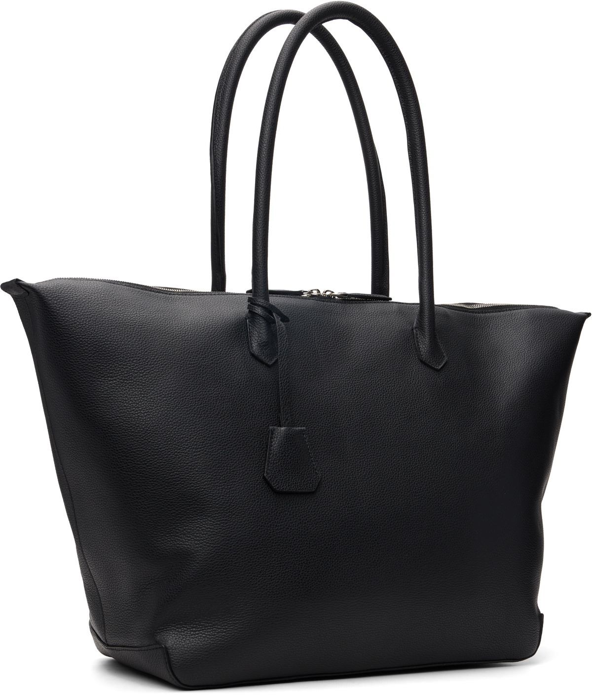 TONYWACK Black Grain Leather Large Weekender Bag