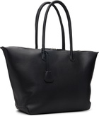 TONYWACK Black Grain Leather Large Weekender Bag