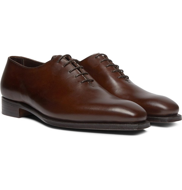 Photo: George Cleverley - Alan 3 Whole-Cut Leather Oxford Shoes - Dark brown