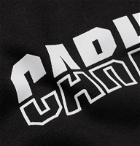 Carhartt WIP - District Logo-Print Fleece-Back Cotton-Blend Jersey Hoodie - Black