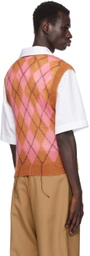 Marni Brown & Pink Argyle Vest