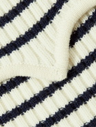 Loewe - Heart Logo-Appliquéd Striped Ribbed Wool Balaclava