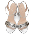 Gucci Silver Sequin Marmont High Heeled Sandals